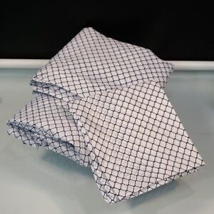 Queen Bed Sheets 4 Piece Set Luxury Home Textiles Bedding White Blue Netting